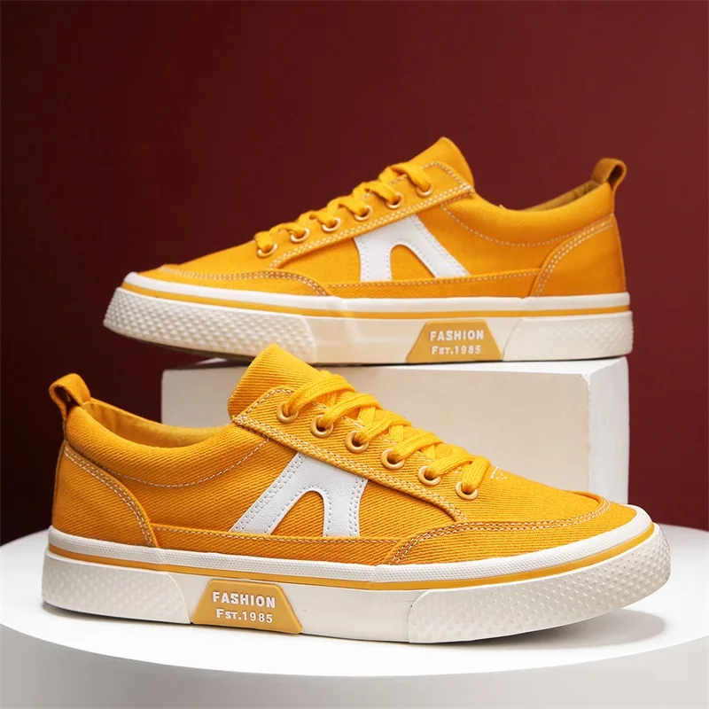 Harajuku style Yellow Men's Canvas Shoes 2023 Fashion Lace-up Vulcanized Shoes Men Espadrilles Designer Casual Flats Sneakers Me
Harajuku style Yellow Men's Canvas Shoes 2023 Fashion Lace-up Vulcanized Shoes Men Espadrilles Designer Casual Flats Sneakers Me