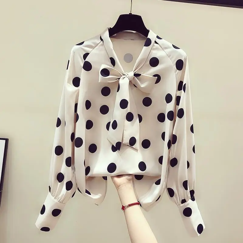Polka Chiffon Shirt Women 2023 Spring and Autumn Retro Long Sleeve Fashionable Casual Lace-up Slouchy Loose Blouse Female Top
Polka Chiffon Shirt Women 2023 Spring and Autumn Retro Long Sleeve Fashionable Casual Lace-up Slouchy Loose Blouse Female Top