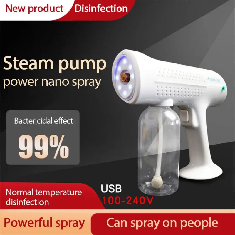 

Wireless Electric Sanitizer Sprayer Disinfects Blue Light Nano Steam Spray Gun Sterilizing Nano Spray Gun For Garden Home