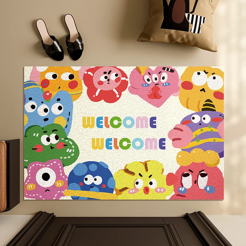 Мультяшный психоделический напольный коврик, милый коврик для двери, антигрязный и пыленепроницаемый приветственный коврик, ПВХ гибкие катушки, Аниме Коврик для входной двери 
Мультяшный психоделический напольный коврик, милый коврик для двери, антигрязный и пыленепроницаемый приветственный коврик, ПВХ гибкие катушки, Аниме Коврик для входной двери