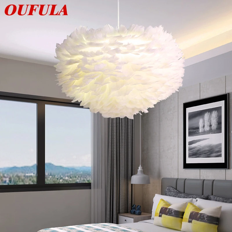 OUFULA Nordic Pendant Lamp Creative Modern White LED Vintage Feather Fashion Light Fixtures for Home Dining Room Bedroom Decor
OUFULA Nordic Pendant Lamp Creative Modern White LED Vintage Feather Fashion Light Fixtures for Home Dining Room Bedroom Decor