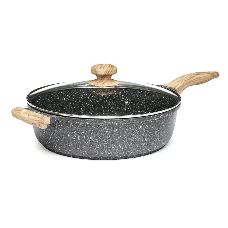 

6 Quart Cast Aluminum Jumbo Cooker Sauté Pan, Charcoal Speckle
