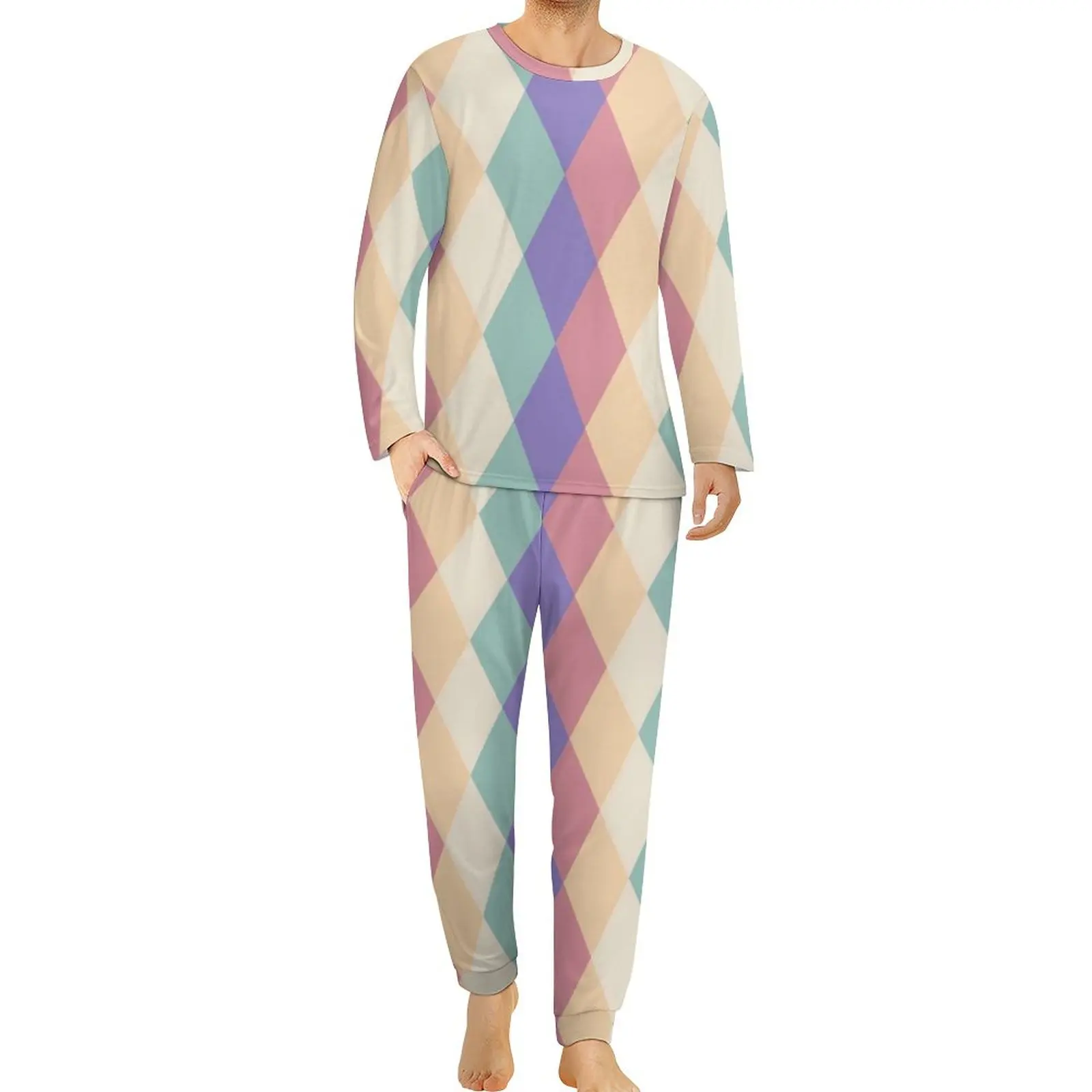 Colorful Nordic Pajamas Autumn Diamond Geometric Print Home Nightwear 2 Pieces Graphic Long Sleeves Cute Oversize Pajama Sets
Colorful Nordic Pajamas Autumn Diamond Geometric Print Home Nightwear 2 Pieces Graphic Long Sleeves Cute Oversize Pajama Sets