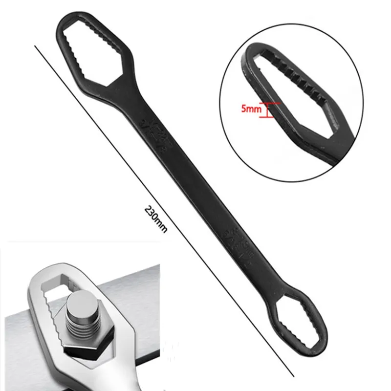 

New! Double-Head Key Multifunction Screw Nuts Wrenches Repair Hand Tools For Car Bicycle Ratchet Wrench Universal Spanner 8-22mm