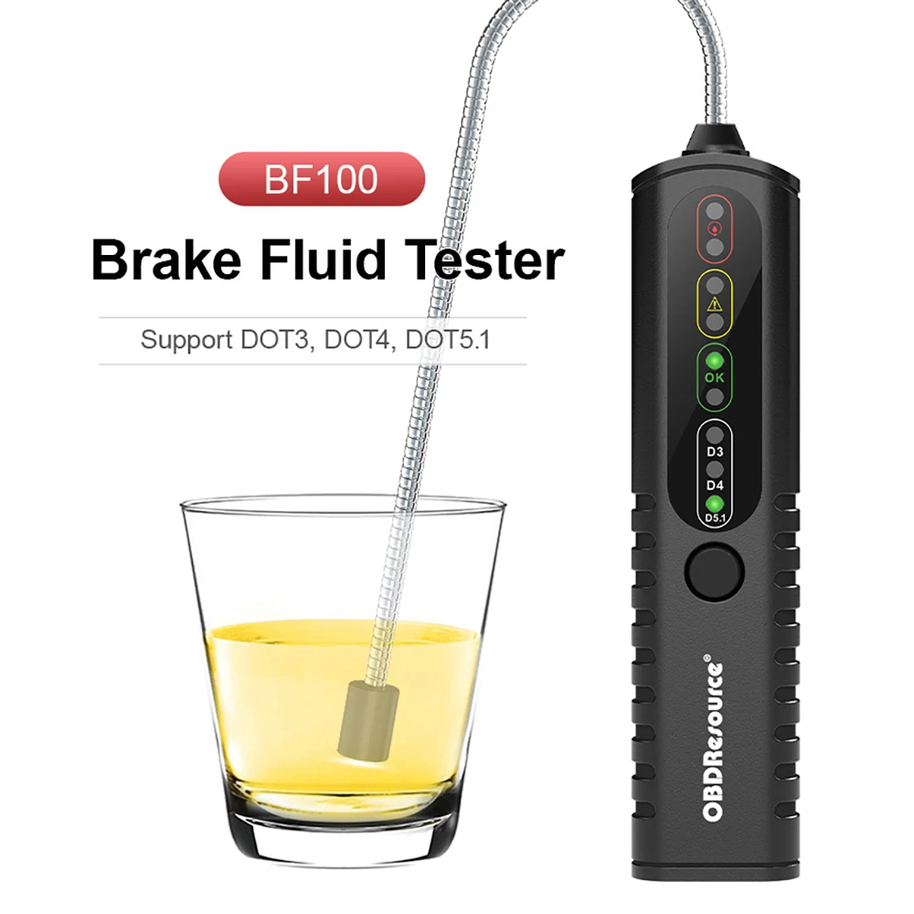Automotive Brake Fluid Tester Digital Car Brake Oil Test Tool for DOT3/DOT4/DOT5.1 BF100 Auto Oil Quality Test Pen LED Indicator
Automotive Brake Fluid Tester Digital Car Brake Oil Test Tool for DOT3/DOT4/DOT5.1 BF100 Auto Oil Quality Test Pen LED Indicator