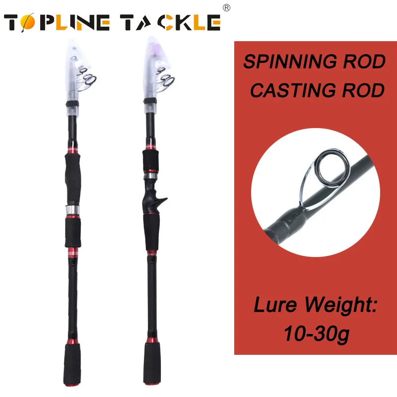 Topline Tackle Telescopic Lure Fishing Rods 1.8/2.1/2.4/2.7/3.0M Ultralight Carbon Fiber Spinning/Casting Fishing Rod WT 10-30G
Topline Tackle Telescopic Lure Fishing Rods 1.8/2.1/2.4/2.7/3.0M Ultralight Carbon Fiber Spinning/Casting Fishing Rod WT 10-30G