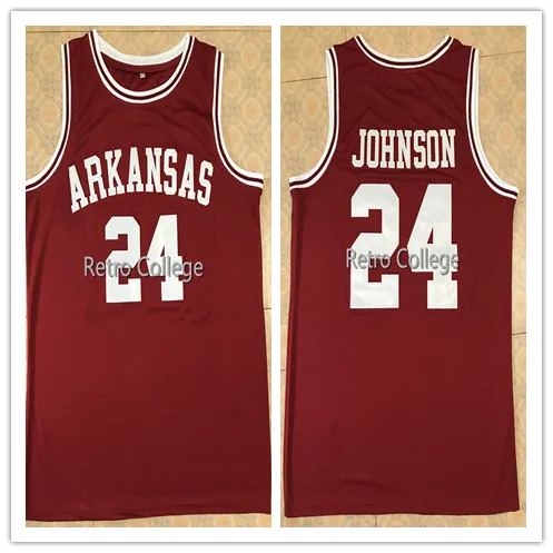 

24 Joe Johnson Arkansas College Retro Classic Basketball Jersey Mens Stitched Custom Number and name Jerseys