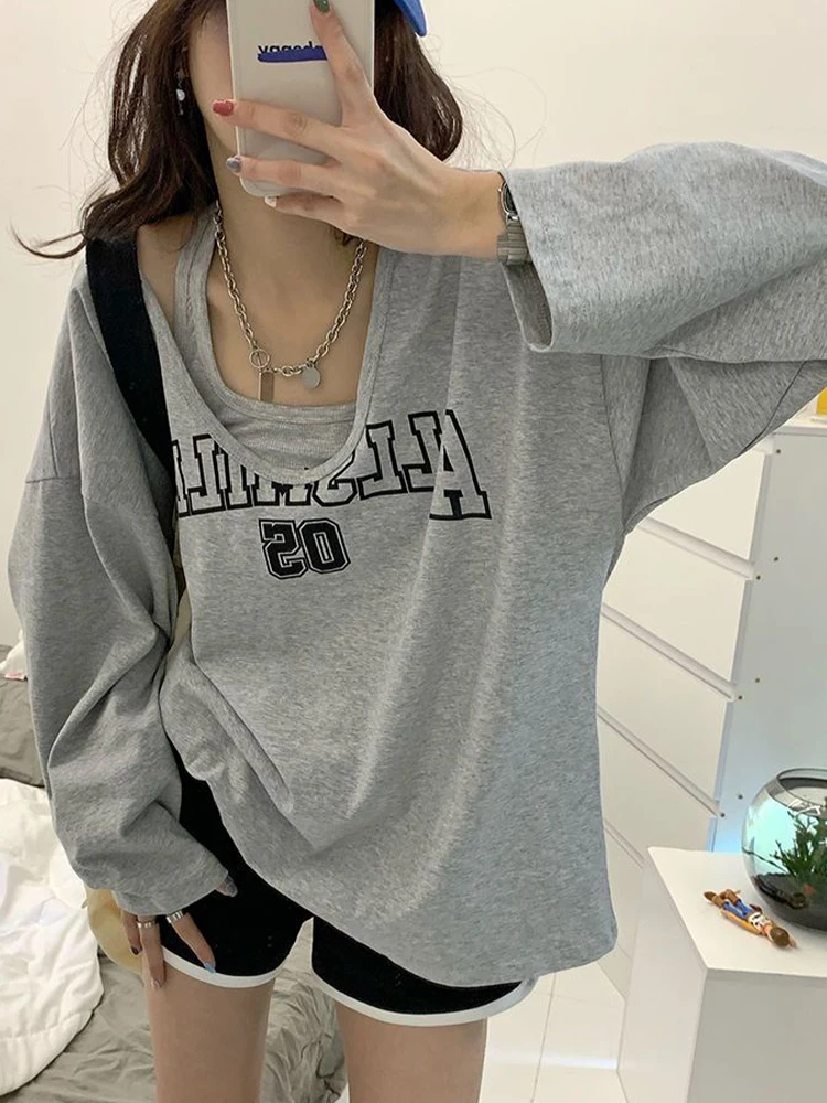Y2K Oversized Women T-shirts Sweatshirt Ladies Casual Loose Harajuku Tops Two Pieces Set Print Long Sleeve Spring Tops Type Fit
Y2K Oversized Women T-shirts Sweatshirt Ladies Casual Loose Harajuku Tops Two Pieces Set Print Long Sleeve Spring Tops Type Fit