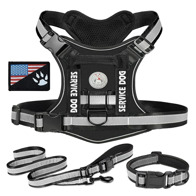 No Pull Dog Harness,Reflective Pet Harness, Collar Leash Set, Adjustable Soft Padded Pet Vest, Easy Control, Dog Accessories
No Pull Dog Harness,Reflective Pet Harness, Collar Leash Set, Adjustable Soft Padded Pet Vest, Easy Control, Dog Accessories