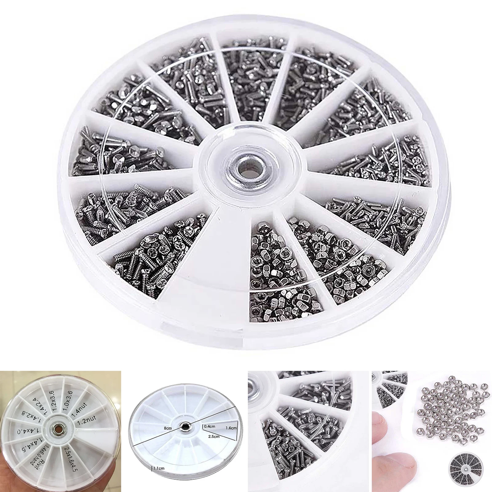 600Pcs Screws Nuts Assortment Kit Small Nickel-plated iron Screws Electronics Bolts and Nuts Set Glasses Watch Repair Parts
600Pcs Screws Nuts Assortment Kit Small Nickel-plated iron Screws Electronics Bolts and Nuts Set Glasses Watch Repair Parts