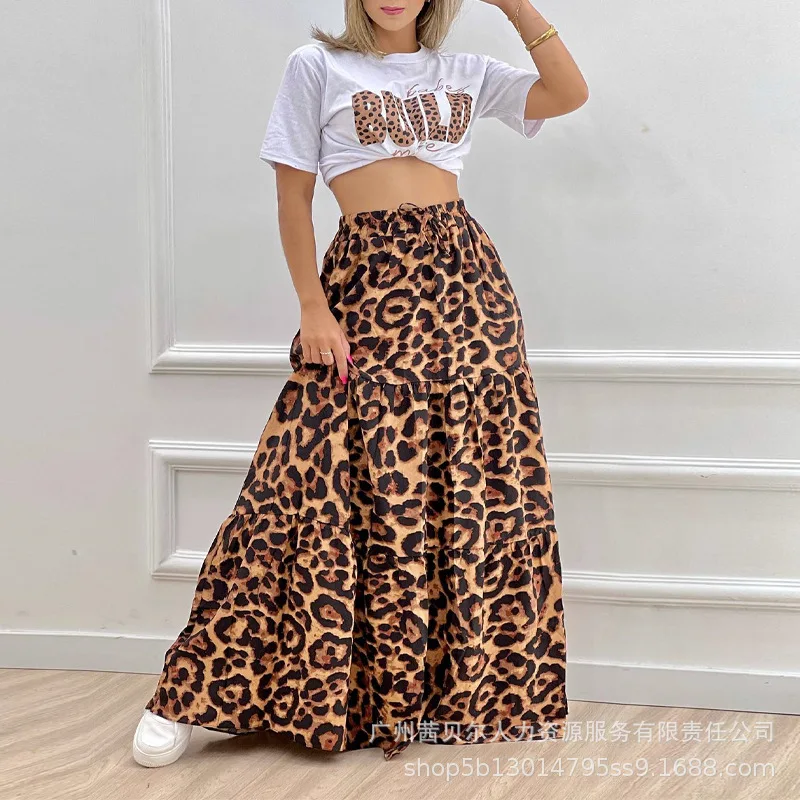 Leopard Letter Print O Neck Top & Maxi Skirt Set Women 2pcs Clothes Short Sleeve O Neck T Shirt Tee A Line Long Skirt Summer
Leopard Letter Print O Neck Top & Maxi Skirt Set Women 2pcs Clothes Short Sleeve O Neck T Shirt Tee A Line Long Skirt Summer
