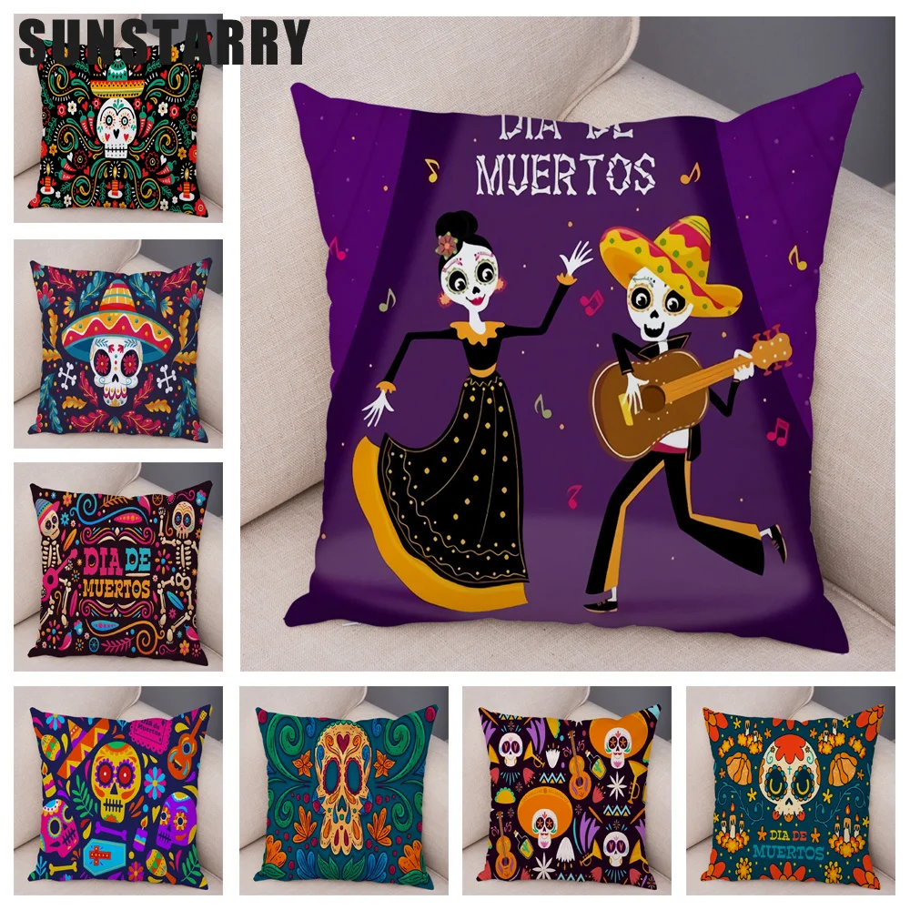 Cartoon Mexico Flower Skull Print Cushion Cover Decor Day Of The Dead For Sofa Home Polyester Pillow Case 45x45cm Funda Cojin
Cartoon Mexico Flower Skull Print Cushion Cover Decor Day Of The Dead For Sofa Home Polyester Pillow Case 45x45cm Funda Cojin