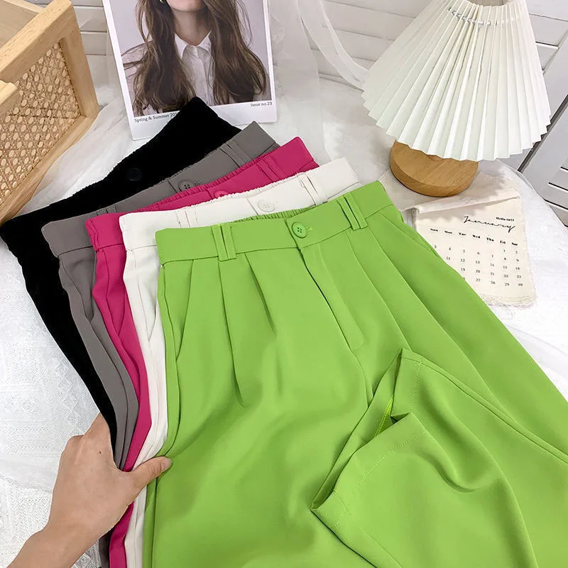 Lucyever Korean Style Straight Suit Pants Women Casual Loose Button Pockets Wide Leg Pants Female High Waisted Office Work Pants
Lucyever Korean Style Straight Suit Pants Women Casual Loose Button Pockets Wide Leg Pants Female High Waisted Office Work Pants