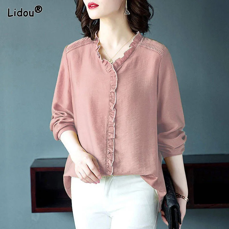 Office Lady V-Neck Thin Chiffon Women Blouse Solid Loose Hot Selling Spring Autumn Pullover Women's Clothing Intellectual Trend
Office Lady V-Neck Thin Chiffon Women Blouse Solid Loose Hot Selling Spring Autumn Pullover Women's Clothing Intellectual Trend