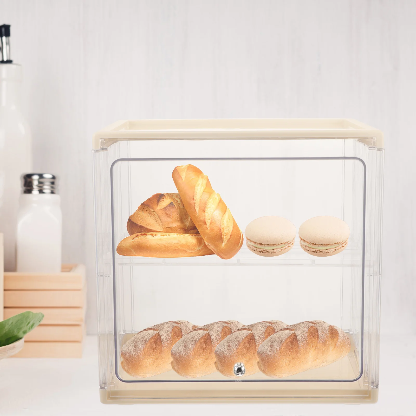 Bread Box for Kitchen Countertop Clear Double Layered Bread Container for Freshness Plastic Bread Box
Bread Box for Kitchen Countertop Clear Double Layered Bread Container for Freshness Plastic Bread Box