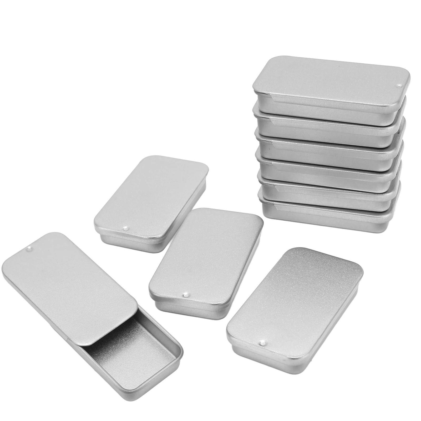 10pcs Empty Slide Top Tin Container Portable Silver Tin Empty Box for Lip Balm Solid Perfume
10pcs Empty Slide Top Tin Container Portable Silver Tin Empty Box for Lip Balm Solid Perfume