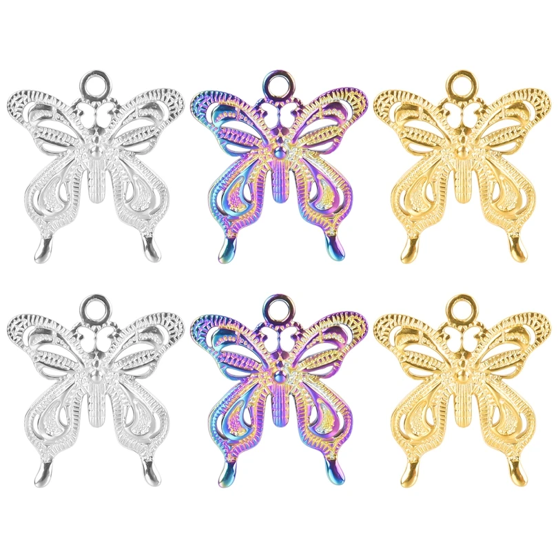 Not Fade 5PCS/Lot Stainless Steel Butterfly Pendant Charms For Jewelry Bracelet Necklace Earrings DIY Accessories Supplies
Not Fade 5PCS/Lot Stainless Steel Butterfly Pendant Charms For Jewelry Bracelet Necklace Earrings DIY Accessories Supplies
