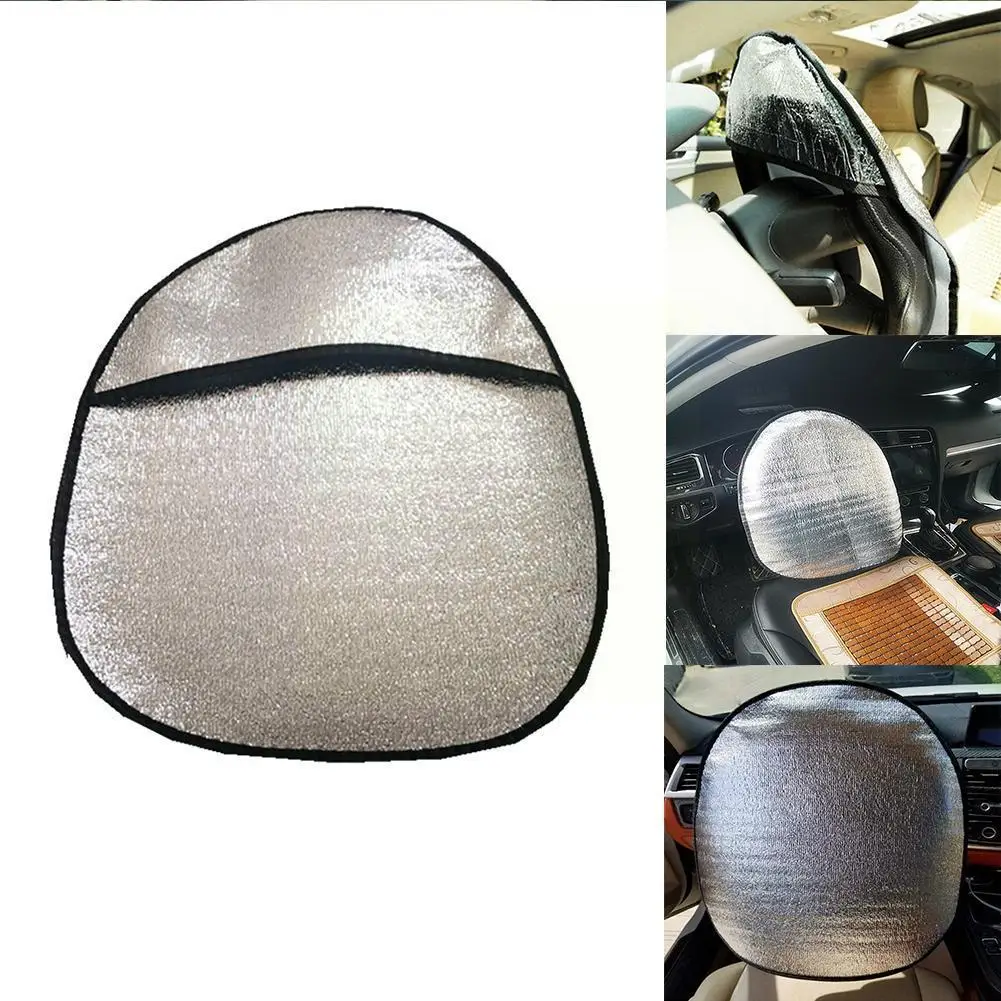 

Козырек автомобильный из алюминиевой фольги, утолщенные автомобильные аксессуары, чехол, отражающий чехол на руль, популярный складной затеняющий колесо F3r7