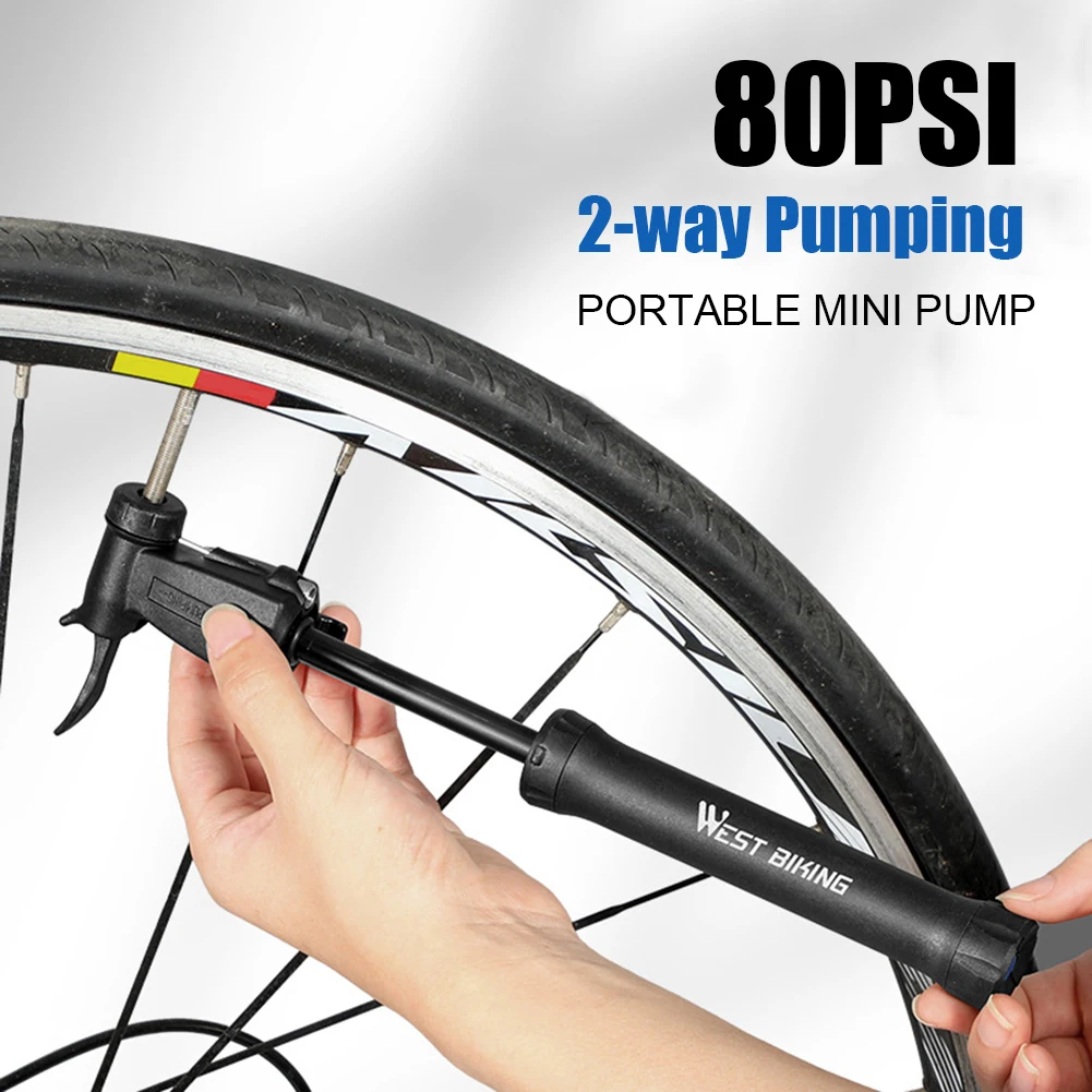 New Portable Bike Pump 80PSI Mini Cycling Hand Air Pump Tire Inflator Schrader Presta Valve Bicycle Accessories MTB Bike Pump
New Portable Bike Pump 80PSI Mini Cycling Hand Air Pump Tire Inflator Schrader Presta Valve Bicycle Accessories MTB Bike Pump