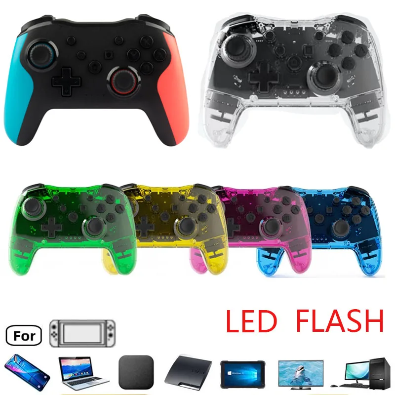 Прозрачный геймпад со вспышкой, беспроводной контроллер Bluetooth для Nintendo Switch Pro PC Tablet PS3 Tesla Shock, джойстик, геймпад
Прозрачный геймпад со вспышкой, беспроводной контроллер Bluetooth для Nintendo Switch Pro PC Tablet PS3 Tesla Shock, джойстик, геймпад
