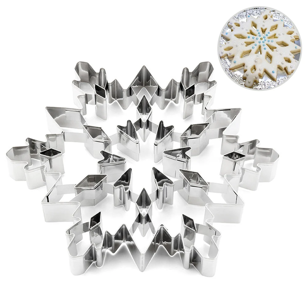3D Snowflake Cookie Cake Mold Stainless Steel Baking Mold Multipurpose Durable Kitchen Baking Tools
3D Snowflake Cookie Cake Mold Stainless Steel Baking Mold Multipurpose Durable Kitchen Baking Tools