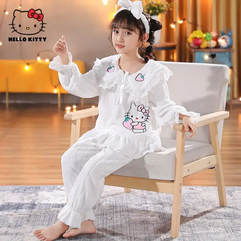 Sanrio Hello Kitty Autumn Winter Warm Flannel Girls Pyjamas Sets Thick Long Sleeve Cartoon Sleepwear Kids Princess Pyjamas
Sanrio Hello Kitty Autumn Winter Warm Flannel Girls Pyjamas Sets Thick Long Sleeve Cartoon Sleepwear Kids Princess Pyjamas