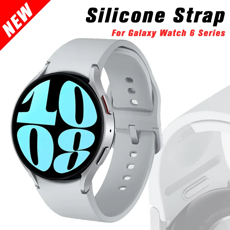 Ремешок силиконовый для Samsung Watch 6 44 мм 40 мм, оригинальный спортивный браслет для Galaxy Watch 6 Classic 43 мм 47 мм, 20 мм
Ремешок силиконовый для Samsung Watch 6 44 мм 40 мм, оригинальный спортивный браслет для Galaxy Watch 6 Classic 43 мм 47 мм, 20 мм