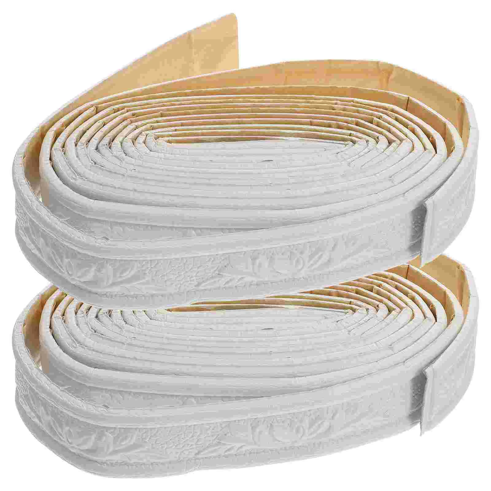 

2 Roll Baseboard Tile Trim Self Adhesive Seam Strip Caulk Tape Skirting 3d Wallpaper Border Foam Sticker Office Ceiling Tiles