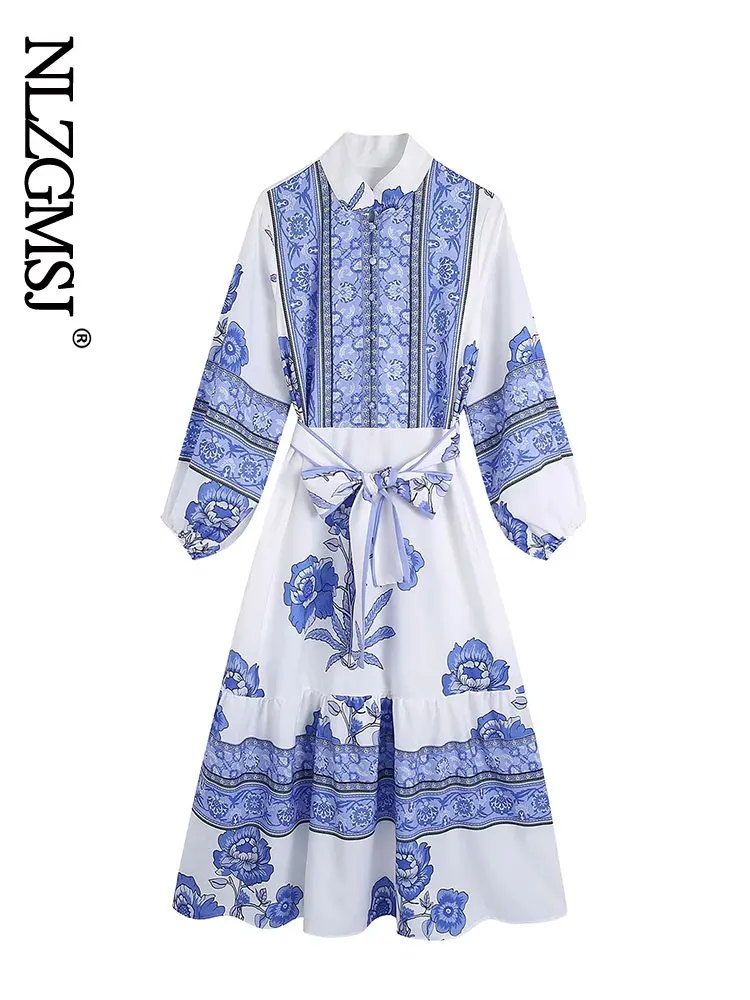 Платье женское средней длины с длинным рукавом и высокой талией 
Платье женское средней длины с длинным рукавом и высокой талией