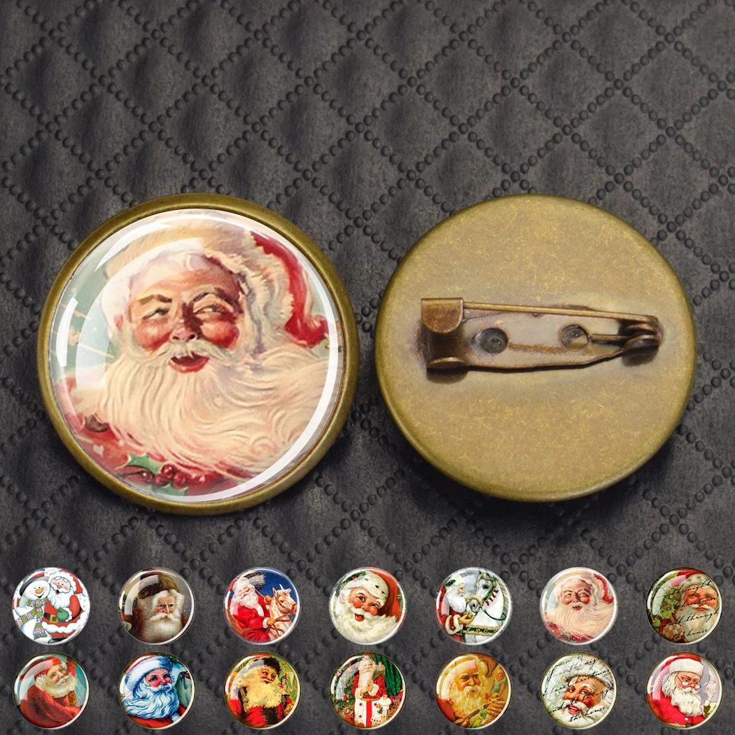 Vintage Christmas Brooch Santa Claus Glass Cabochon Gem Badge Bronze Brooch Christmas Breastpin for Children Gift Party Present
Vintage Christmas Brooch Santa Claus Glass Cabochon Gem Badge Bronze Brooch Christmas Breastpin for Children Gift Party Present