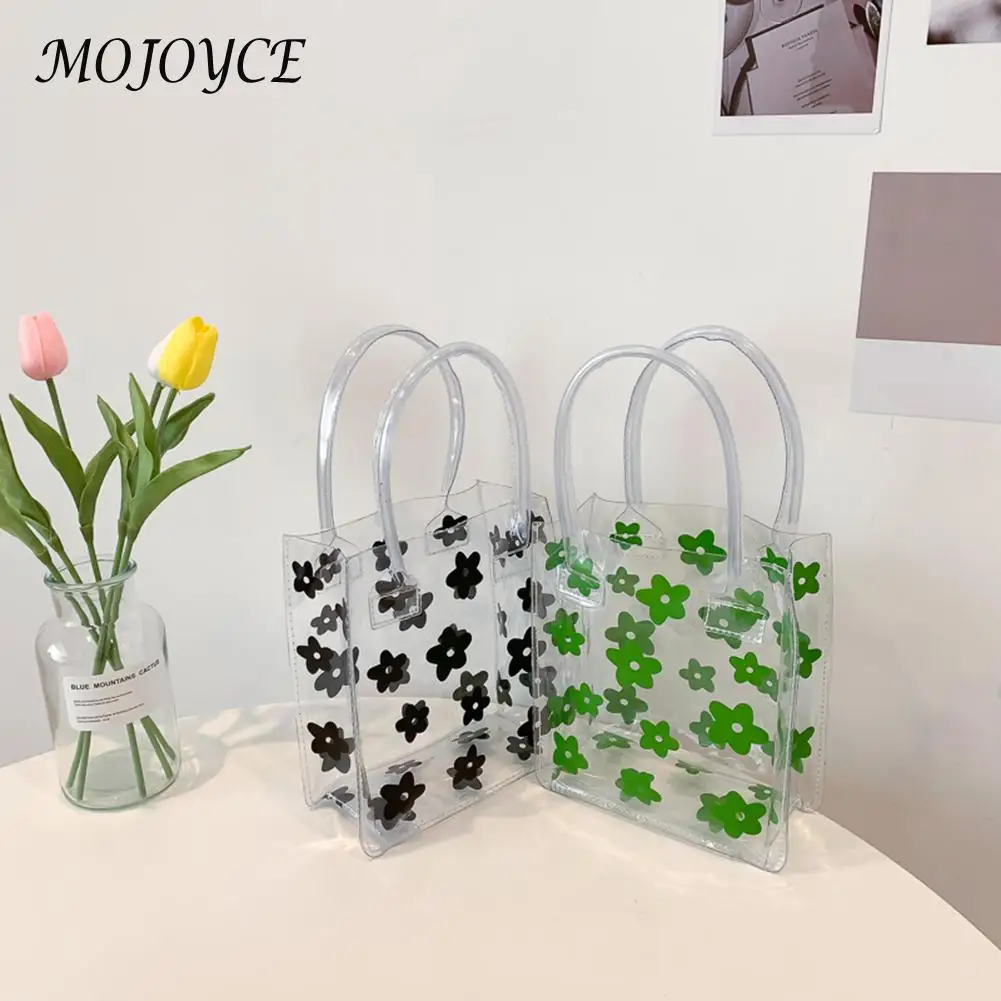 Fashion Women Transparent Shoulder Bag Temperament Ladies Shopping Underarm Bag Flower Print Casual Purse Casual Tote
Fashion Women Transparent Shoulder Bag Temperament Ladies Shopping Underarm Bag Flower Print Casual Purse Casual Tote