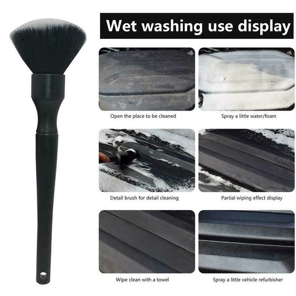 3PCS Car Detailing Brushes Super Soft Detailing Brush With Microfibre Cloth Car Maintenance Black+grey Long And Short Brushes
3PCS Car Detailing Brushes Super Soft Detailing Brush With Microfibre Cloth Car Maintenance Black+grey Long And Short Brushes
