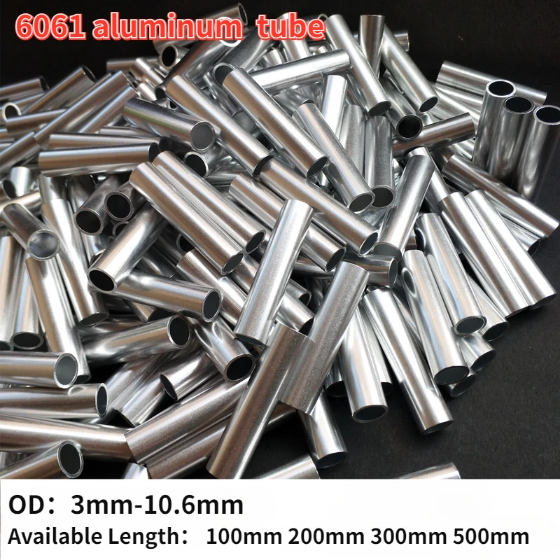 

1piece 6061 Aluminum Alloy Tube DIY Pipe OD3mm-10.6mm Length 100mm 200mm 300mm 500mm AL Pipe Thickness 0.5/1/1.5/2/2.5/3/4mm