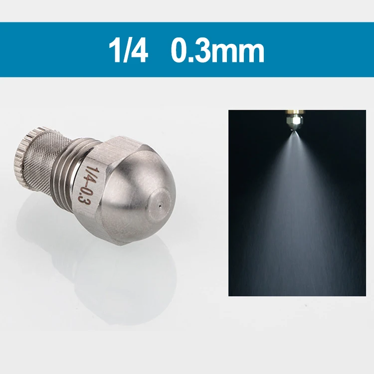 1/4BSPT Mist Nozzle 0.3-1.5mm Orifice Stainless Steel Fine Atomizing Spray Anti-drip Water Mist Nozzle For Cooling Humidificatio
1/4BSPT Mist Nozzle 0.3-1.5mm Orifice Stainless Steel Fine Atomizing Spray Anti-drip Water Mist Nozzle For Cooling Humidificatio