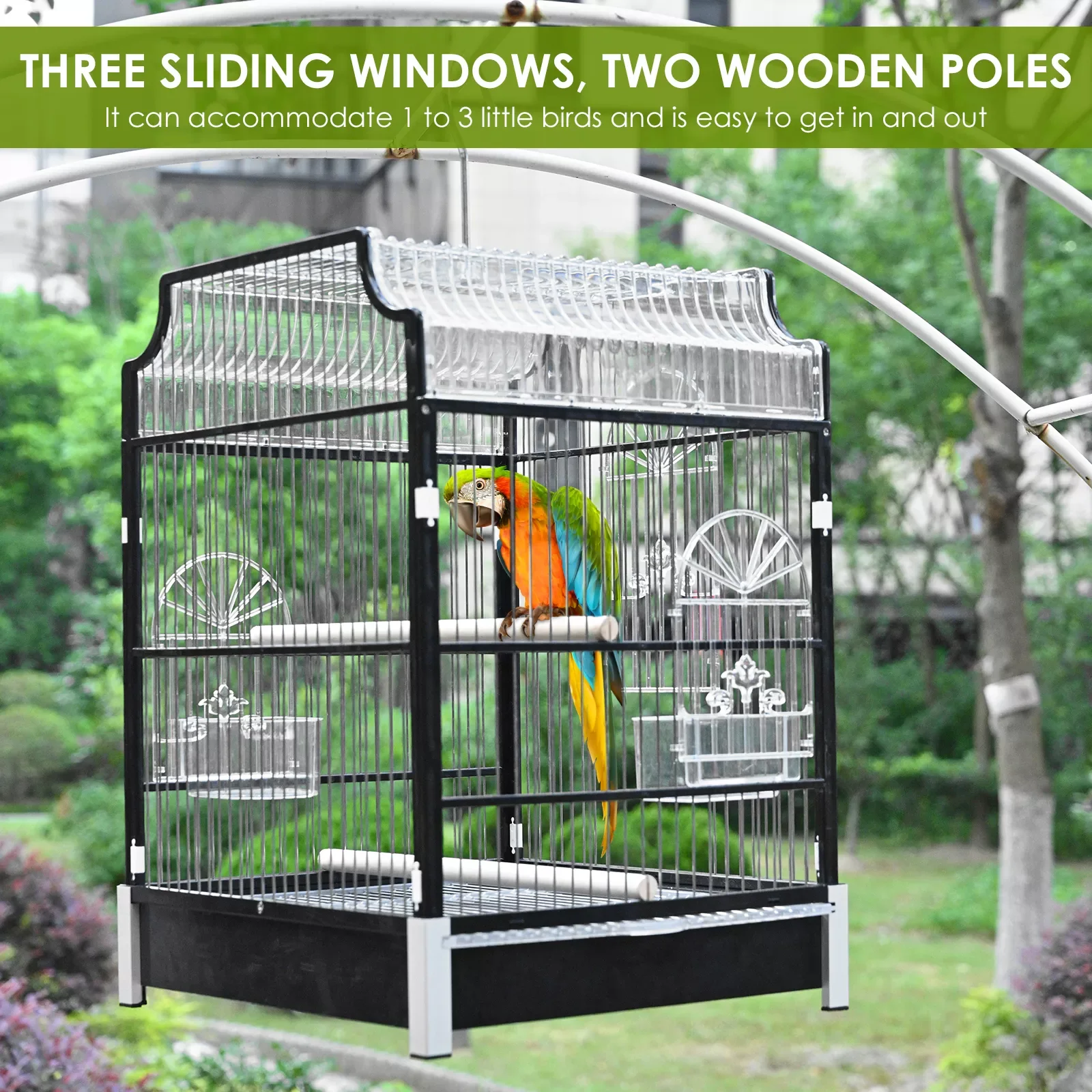 Bird Cage Stainless Steel 18-inch Portable with Hooks Can Be Hung Budgerigar Bird Assembly Type Easy to Clean Black/White
Bird Cage Stainless Steel 18-inch Portable with Hooks Can Be Hung Budgerigar Bird Assembly Type Easy to Clean Black/White