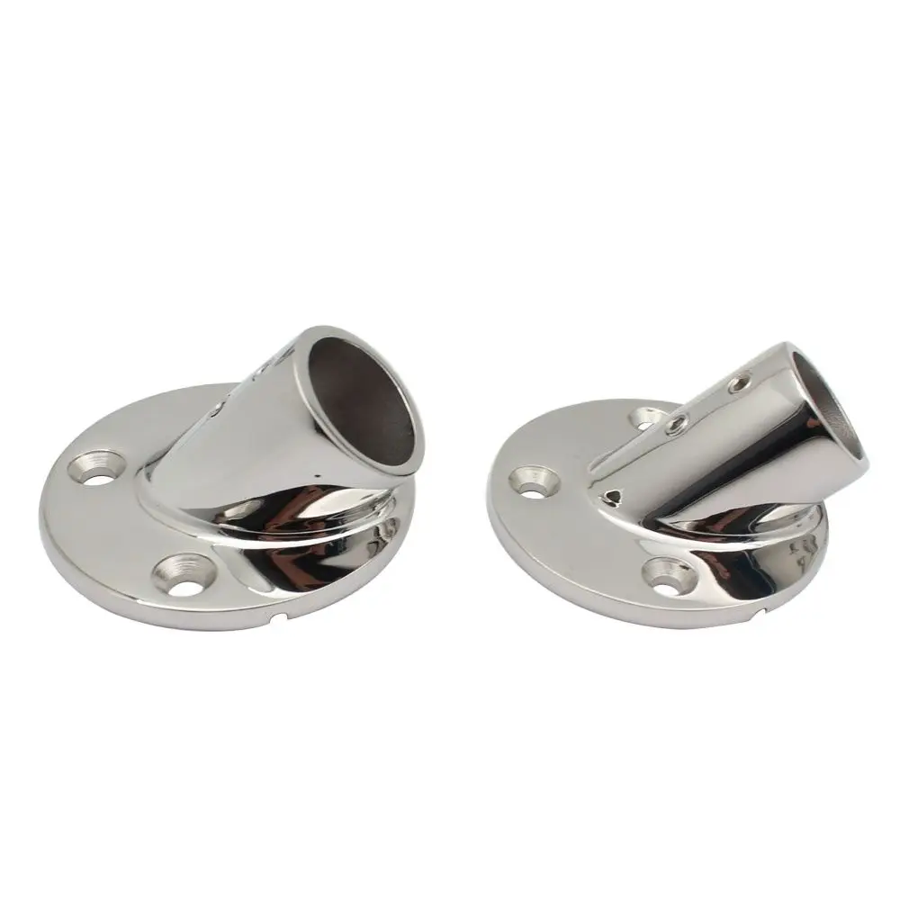 2PCS 45° Round Rail Base 316 Stainless Steel Flange Base Marine Hardware 
2PCS 45° Round Rail Base 316 Stainless Steel Flange Base Marine Hardware