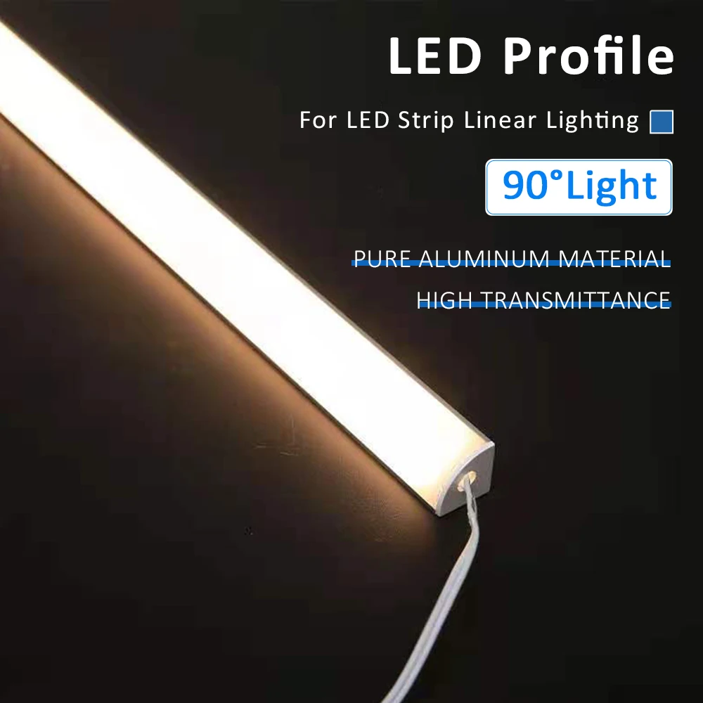 

50CM LED Strip V Style Aluminum Profile for SMD 5050 2835 COB Flex Ribbon Tape Lamp Black Silver Stripe Channel Diffuse Lighting