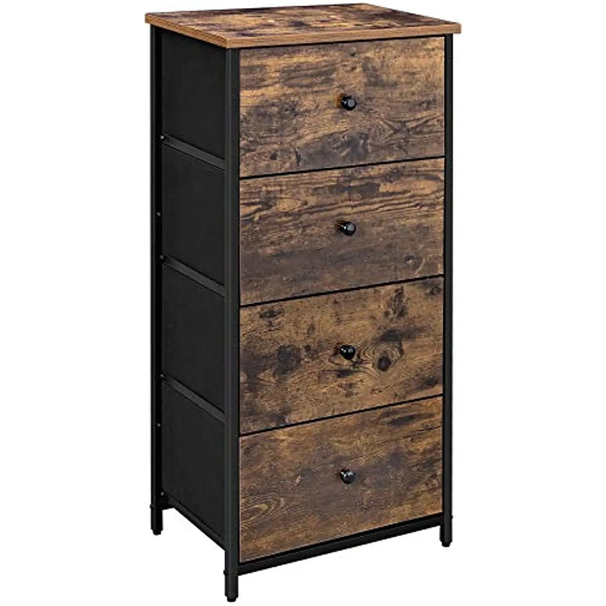SONGMICS Fabric Dresser for Bedroom with 4 Drawers, Wooden Top and Front, Metal Frame Rustic Brown + Black
SONGMICS Fabric Dresser for Bedroom with 4 Drawers, Wooden Top and Front, Metal Frame Rustic Brown + Black