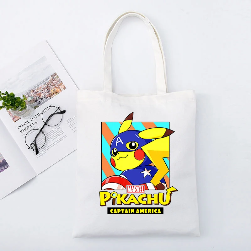 Pokemon Pikachu Super Hero Series Handbags for Women Men Cotton Cloth Fabric Grocery Shoulder Bags Cheap Casual Large Capacity 
Pokemon Pikachu Super Hero Series Handbags for Women Men Cotton Cloth Fabric Grocery Shoulder Bags Cheap Casual Large Capacity
