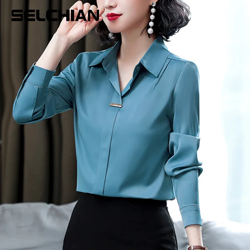 Women's Silk Shirts 2022 Autumn Fashion Solid Loose Fashion Ladies Tops Button Long-sleeve Blouse Turn-down Collar Women Shirt
Women's Silk Shirts 2022 Autumn Fashion Solid Loose Fashion Ladies Tops Button Long-sleeve Blouse Turn-down Collar Women Shirt