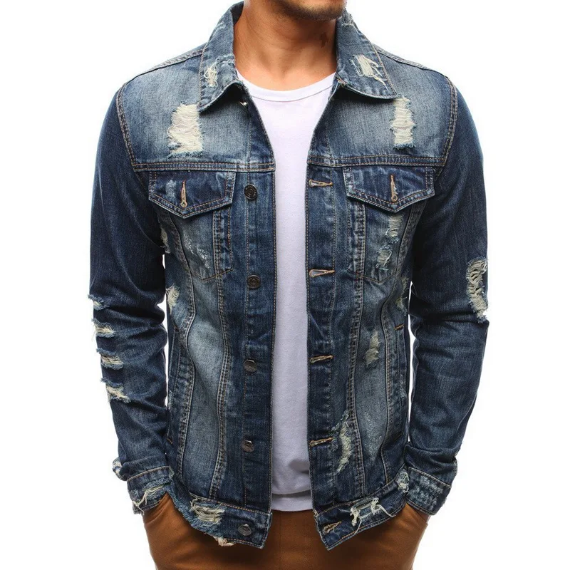 New 2020 Denim Jacket Men Casual Solid Color Destroyed Hole Washed Jeans Jacket Men Autumn Slim Fit Quality Mens Jackets
New 2020 Denim Jacket Men Casual Solid Color Destroyed Hole Washed Jeans Jacket Men Autumn Slim Fit Quality Mens Jackets