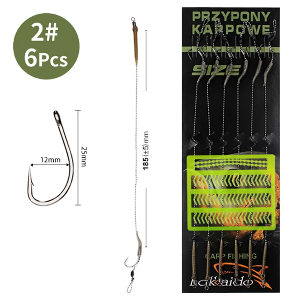 6pcs Carp Fishing Hair Rigs Curved Barb Leader Hooks With Boilie Bait Rig Stops 2-8# Boilies Floating Fishing Hooks Tackle Pesca
6pcs Carp Fishing Hair Rigs Curved Barb Leader Hooks With Boilie Bait Rig Stops 2-8# Boilies Floating Fishing Hooks Tackle Pesca
