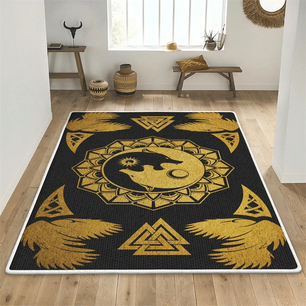 

CLOOCL Viking Flannel Floor Mats 3D All Over Printed Rug Carpets for Living Room Bedroom Home Deco Fashion Anti-Slip Area Rug