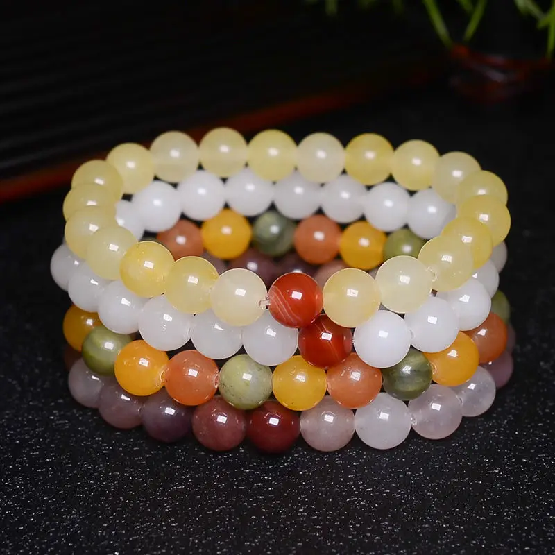 Natural Hetian Golden Silk Jade Colorful Spacer DIY Handmade Round Beads Bracelet Jade-Beaded Bangles Handring Jewelry
Natural Hetian Golden Silk Jade Colorful Spacer DIY Handmade Round Beads Bracelet Jade-Beaded Bangles Handring Jewelry