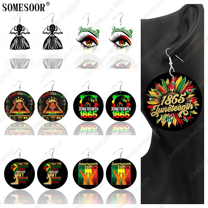 SOMESOOR Celebrate Juneteenth Freedom Wooden Drop Earrings For Women Black History Proud Sayings Print Vintage Wood Loops Dangle
SOMESOOR Celebrate Juneteenth Freedom Wooden Drop Earrings For Women Black History Proud Sayings Print Vintage Wood Loops Dangle