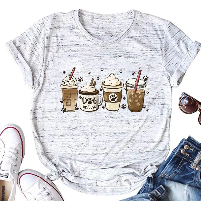 

Рубашка для мам и собак, кофейная Милая одежда для мам, подарок на день матери, топы для любителей мороженого кофе