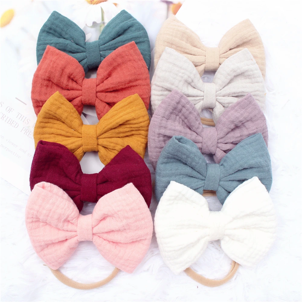 Children's Head Bands Baby Girls Bow Hairband Muslin Nylon Elastic Headwear Newborn Solid Color Comfortable Hair Accessories
Children's Head Bands Baby Girls Bow Hairband Muslin Nylon Elastic Headwear Newborn Solid Color Comfortable Hair Accessories