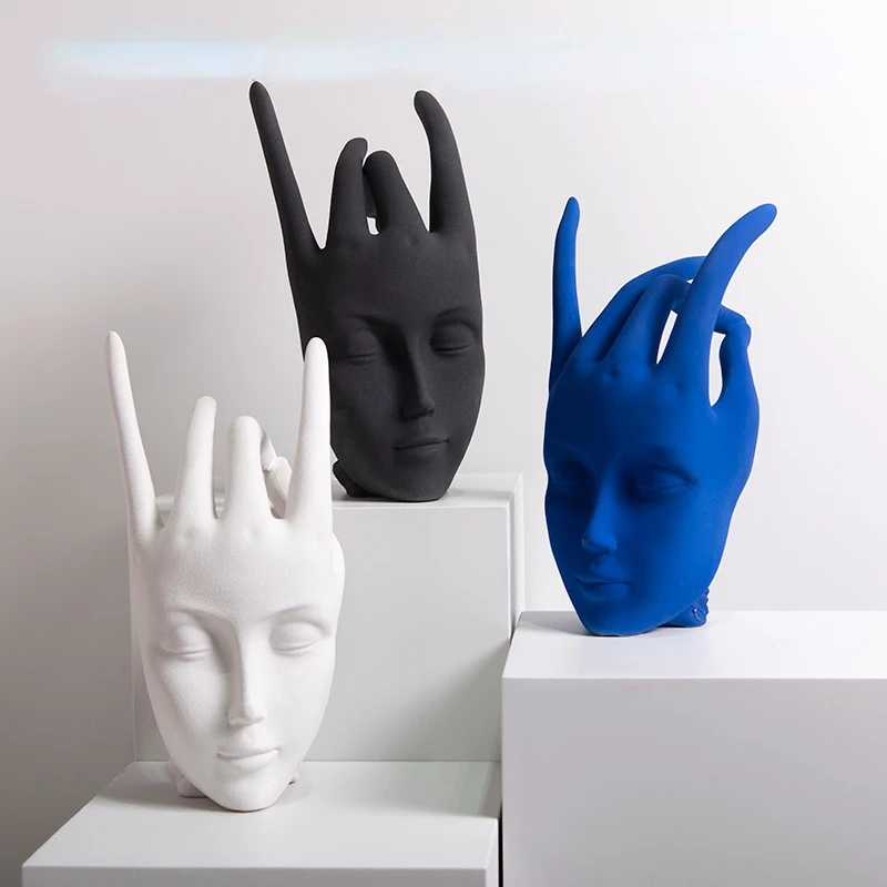 Matte Blue Ceramic Face Statue Ornament Creative Aesthetic Finger Crafts B&B Hotel Room Display Statue Ornament Home Decorat
Matte Blue Ceramic Face Statue Ornament Creative Aesthetic Finger Crafts B&B Hotel Room Display Statue Ornament Home Decorat