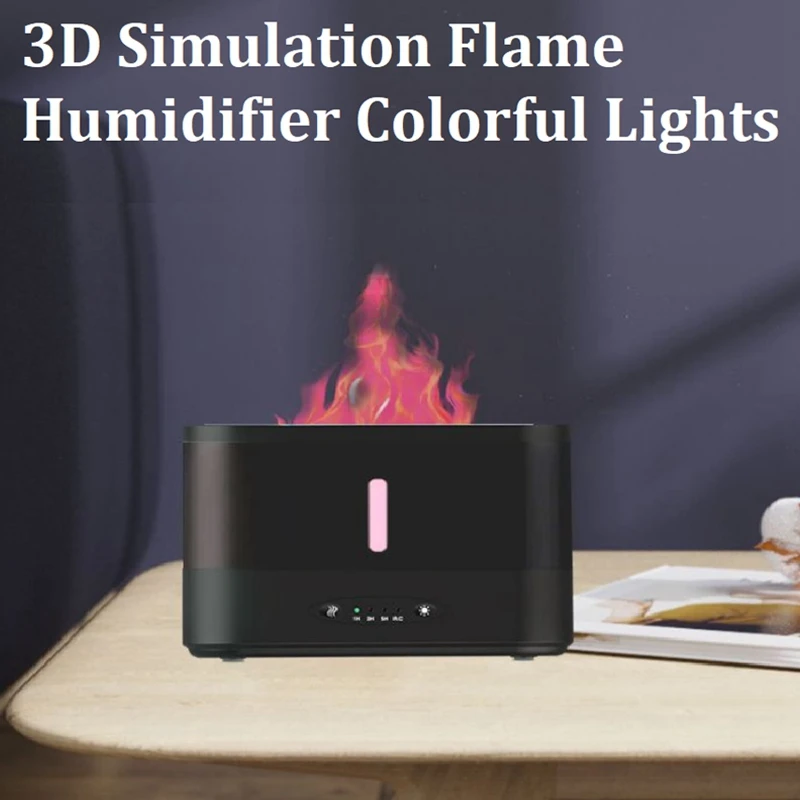 

3d-увлажнитель воздуха с имитацией пламени, 300 мл, USB-увлажнитель, 3-скоростной спрей для дома, гостиной, офиса