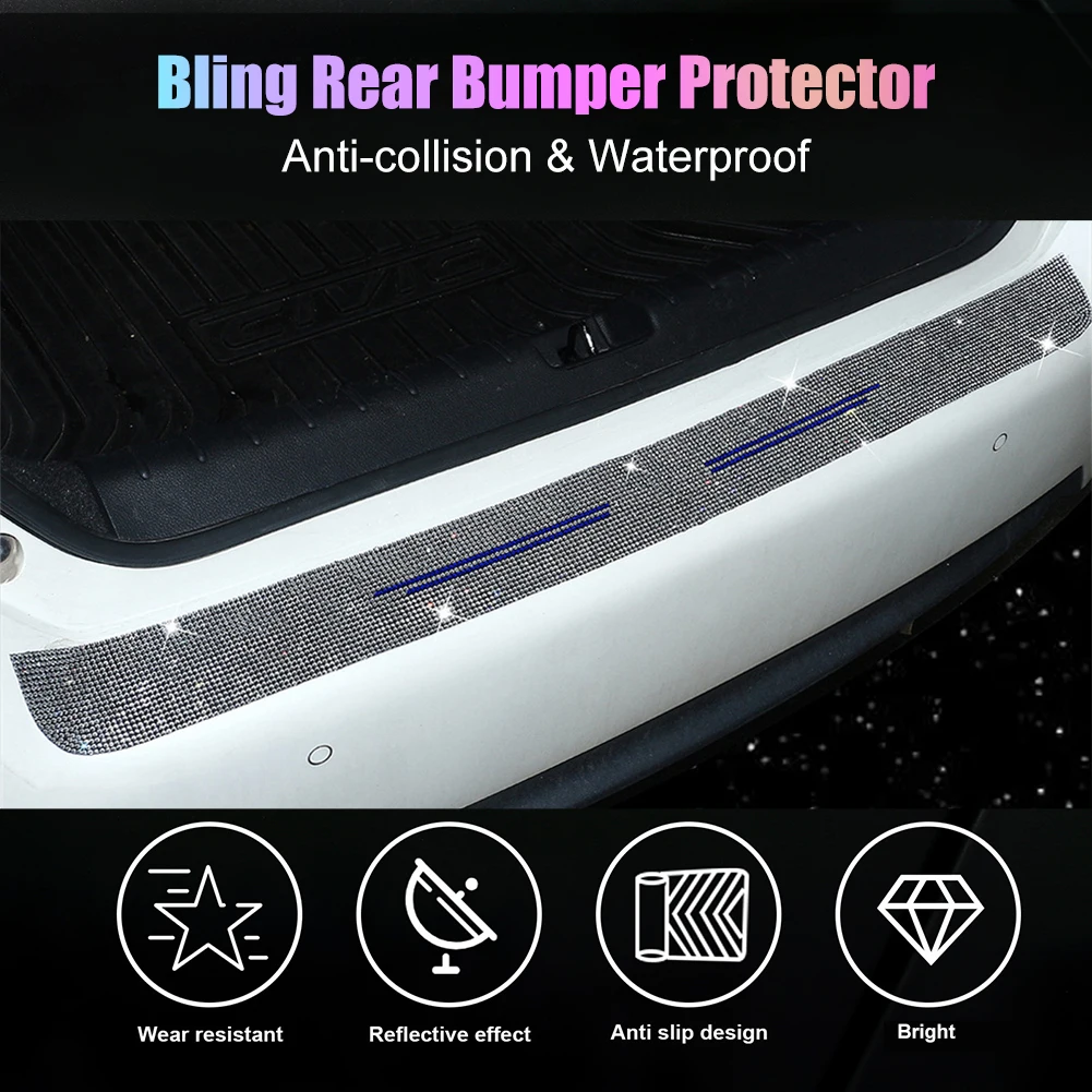 90cm Car Rear Bumper Protector Universal Trunk Door Sill Guard Shiny Rhinestone Entry Guard Anti-Collision Bling Car Accessories
90cm Car Rear Bumper Protector Universal Trunk Door Sill Guard Shiny Rhinestone Entry Guard Anti-Collision Bling Car Accessories